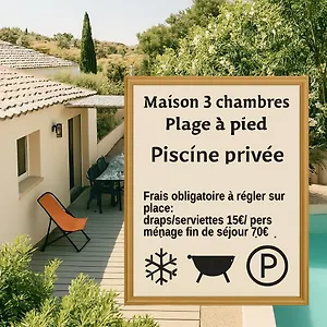 Privé, A Pied Piscine, Parking 2 Voitures, 3 2 Sdb Villa